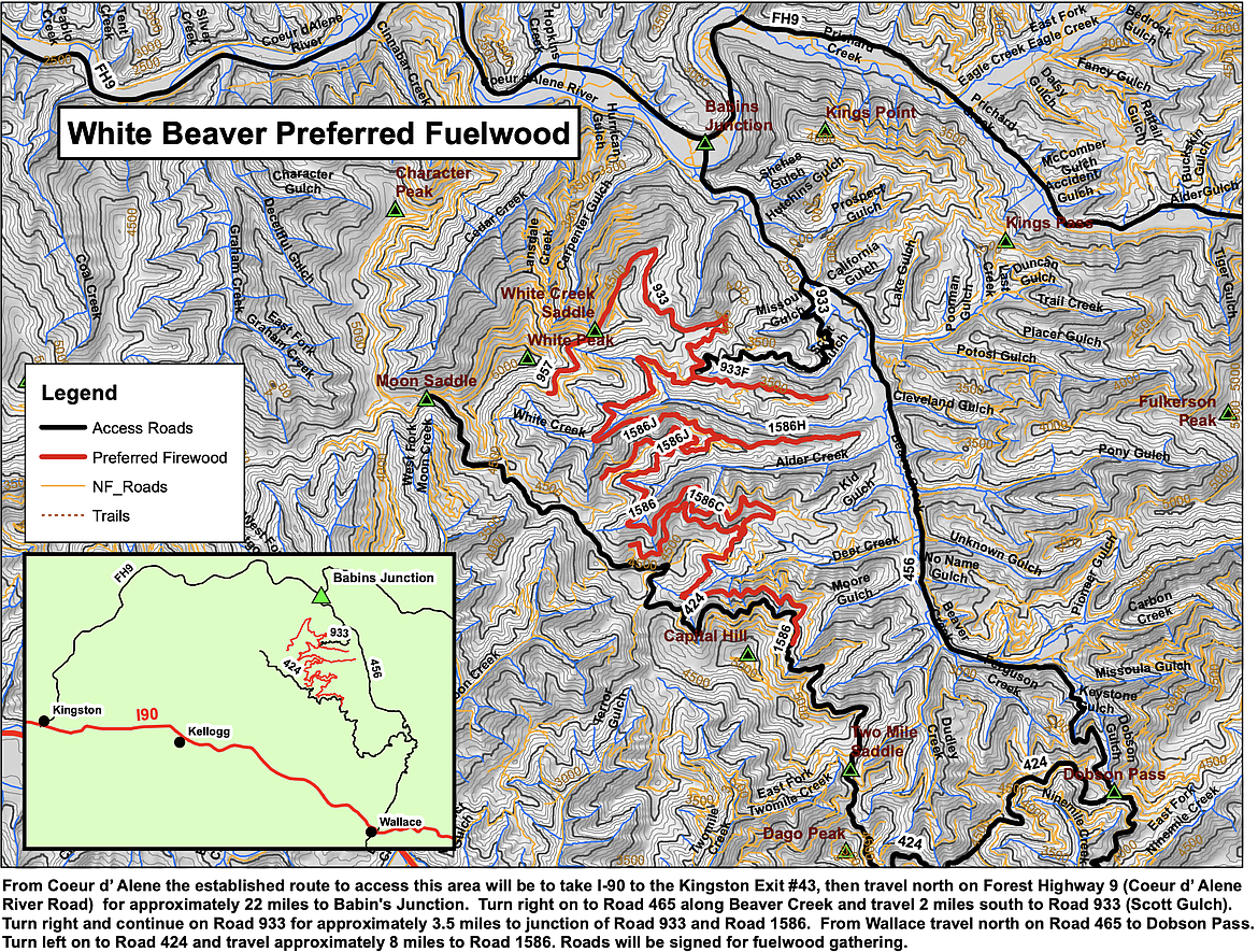 Preferred fuelwood cutting areas to open in Cd’A Ranger District